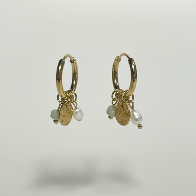 Aros de acero inoxidable con diseño moderno – Hipoalergénicos y resistentes al agua #14 -Hilma Studio-