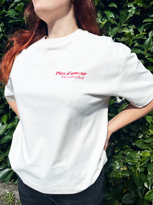 Camiseta unisex de algodón corte boxy color blanco con mensaje positivo – Hilma studio