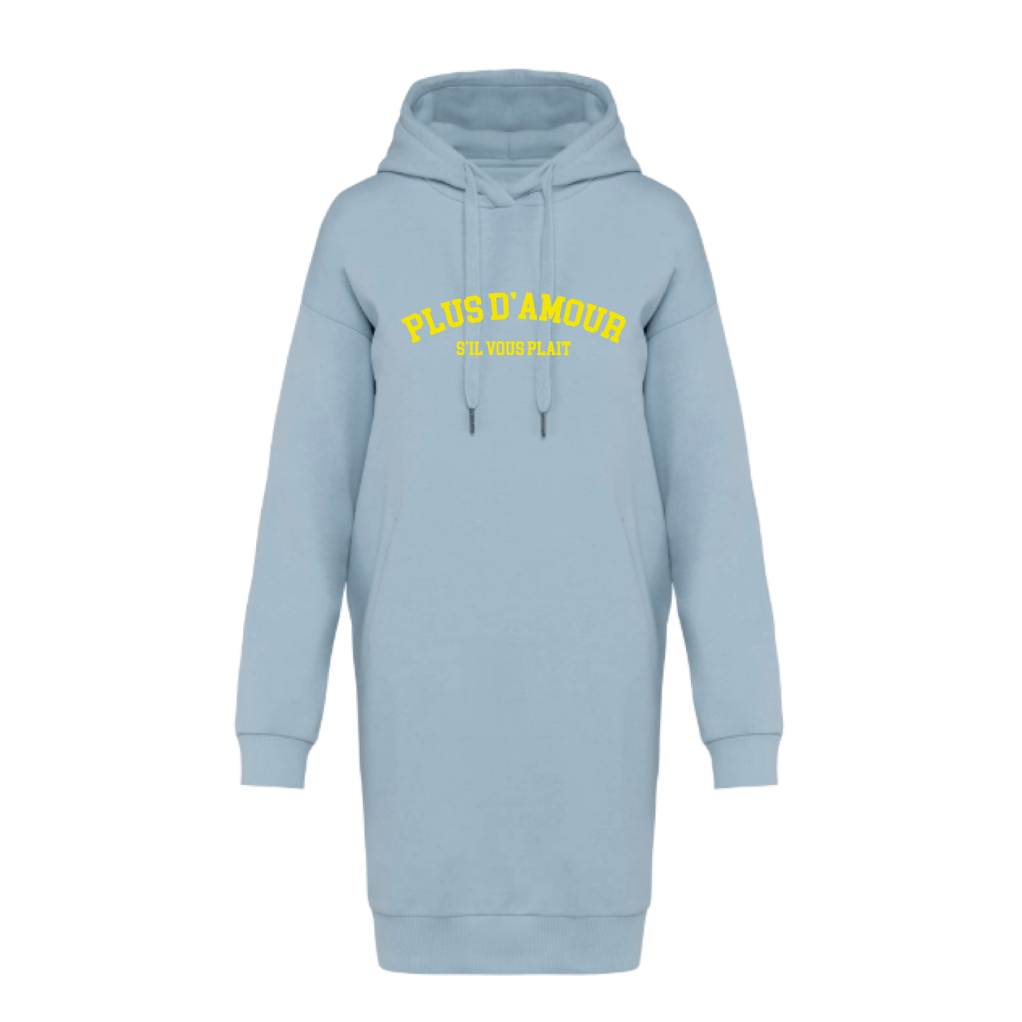 Sudadera vestido azul cielo "Plus d'amour s'il vous plait" -Hilma Studio-