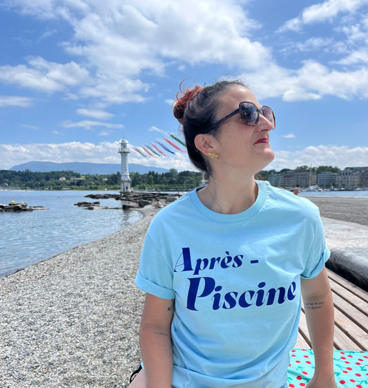 Camiseta unisex de algodón corte unisex color azul con mensaje positivo – Hilma studio