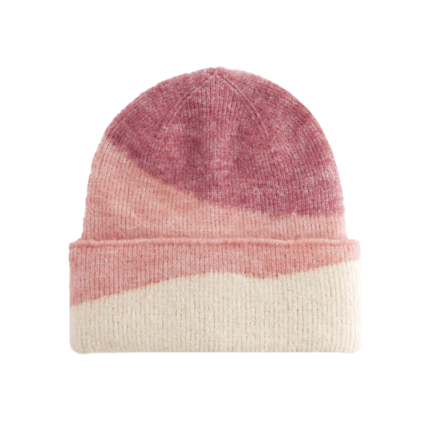 gorro de poliéster reciclado rosa y vainilla diseño colorido Studio Hilma