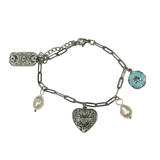 Pulsera de acero inoxidable con charms decorativos diseño creativo Studio Hilma