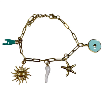 Pulsera de acero inoxidable con charms decorativos diseño creativo Studio Hilma