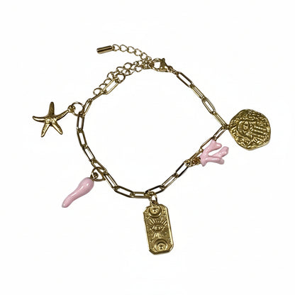 Pulsera de acero inoxidable con charms decorativos diseño creativo Studio Hilma
