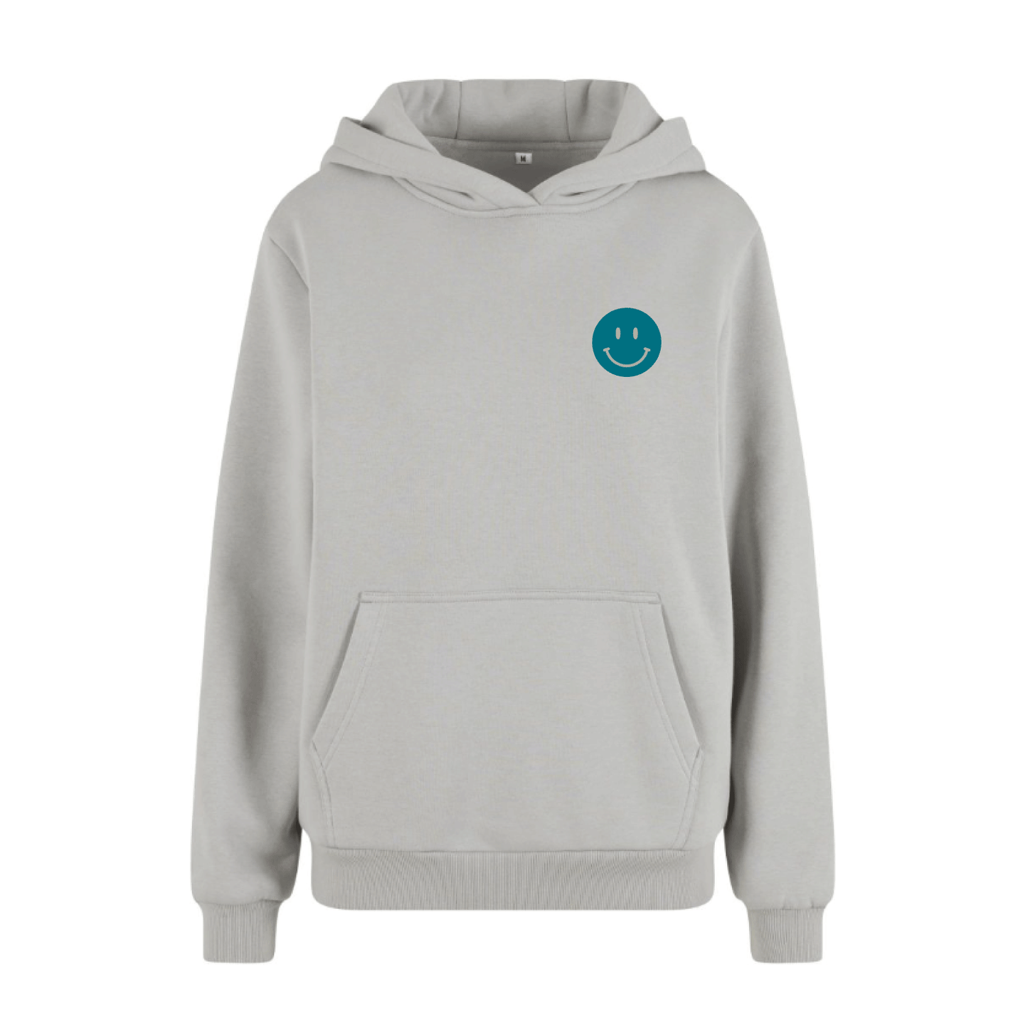Sudadera con capucha de algodón gris con mensaje Why not y dibujo azul diseño colorido Studio Hilma 